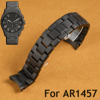 Spare Matt Black Ceramic Strap Fits Emporio Armani AR1457 Watch Bracelet Watch Band