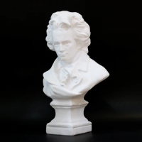 Character Beethoven Head Ornament Resin Sculpture Art Figurine Soft Decoration Room Sketch Prop Sculpture Model Statue 35cm