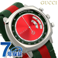 古馳 GUCCI グリップ 石英表 手錶 品牌 男錶 男用 女錶 女用 Chronograph GUCCI YA157304 紅 綠 赤 瑞士製造