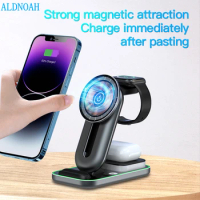 Wireless Charger 3 in 1 For iPhone 14 13 12 Pro Max 15W Fast Charging Station For Apple Watch Series 8 7 AirPods Chargers Stand