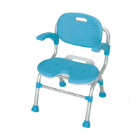 【海夫健康生活館】可折疊 摺疊 有背 扶手型洗澡椅 U型 凹型沐浴椅(HEFT-11)