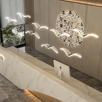 LED現代簡約前臺吊燈長條海鷗家用餐廳燈辦公室吧臺創意個性吊燈