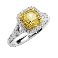 【BRILLMOND】天然黃彩鑽 GIA FANCY YELLOW 1克拉典藏極致鑽戒(FANCY YELLOW/VS2 PT950)