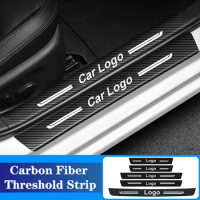 Car Door Sill Stickers Carbon Fiber Decals For Honda CIVIC ACCORD CRV HRV FREED FIT INSIGHT JAZZ MUGEN RR SI TYPE S TYPE R VTI