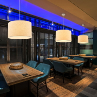 北歐亞麻布藝吊燈現代簡約飯店客廳餐廳臥室燈書房茶室小戶型燈具
