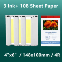 RP-108 KP-108IN RP-108IN 6 inch Ink Cassette Photo Paper Compatible for Canon Selphy CP910 CP1200 CP1300 CP1500 Papel Printer