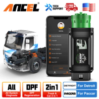 Ancel HD110 Diesel HD OBD Truck Scanner OBD2 D.PF Regen for Detroit Paccar Engine