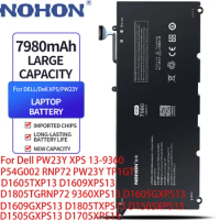 NOHON For Dell De PW23Y XPS 13-9360 P54G002 RNP72 PW23Y TP1GT D1605TXP13 D1609XPS13 D1805TGRNP72 9360XPS13 Laptop Battety