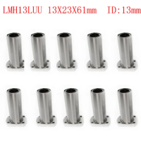 10PCS LMH13LUU 13X23X61 ID= 13 MM Linear Bearing - 13mm shaft - H Flang, LM10LUU with Bracket - 3D Printer