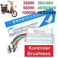 Kontroler Sepeda Listrik Motor Elektrik Kontrol BLDC 36V 48V 64V 350W 500W 1000W Watt Universal Brus