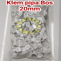 klem pipa listrik 20mm boss putih / klem pipa 1pak / pipa klem 20mm
