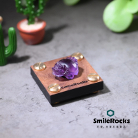 【SmileRocks 石麥】雕件-紫水晶龍龜 No.031350266(附SmilePad 4.5X4.5底板)