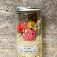 【A-ONE 匯旺】擴香花罐 蓪草花 畢業永生花瓶 黃金球花束 手作玫瑰花 乾燥花 索拉花瓶