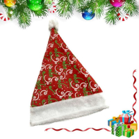 耶誕派對-白綠花紋紅色聖誕帽