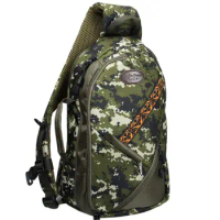 ANGLER DREAM Camo Fishing Sling Pack Adjustable Size Fly Fishing Accessories Tackle Bag Outdoor Sports Sling Fly Fishing Bag
