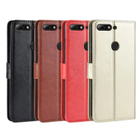 New For Huawei Y7 Pro 2018 Case Y7Pro 2018 LDN-L01 Retro Wallet Flip Style Glossy PU Leather Phone Cover For Huawei Y7 2018