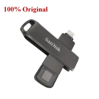 SanDisk OTG iXpand Flash Drive Luxe iX70 Pendrive Type-C &amp; Lightning USB 64GB 128GB 256GMetal Memory Stick for iPhone Mac Laptop