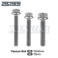 Xingxi Titanium M6x35 40mm M8x35mm Flange Bolt Screw With Holes for Motorcycle Ti Fasteners