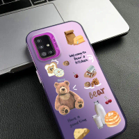 เคสโทรศัพท์สำหรับ Samsung A51 เคสหมีกึ่งโปร่งใส บางเฉียบ ฝ้า