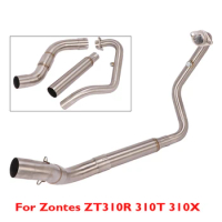Motorcycle Exhaust Pipe Slip on 51mm Muffler Tip Front Link Tube Header Connect Section for Zontes ZT310R ZT310T ZT310X 2018-20
