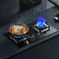 Household Gas Stove for Kitchen Double Stove Cooktop Embedded Standing Gas Cooker Natural Gas Burner Stove Liquefied Gas Range