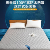 【AFAMIC 艾法】2入組-專業級100%真防水透氣網眼吸濕排汗防蹣床包式保潔墊(雙人 單人加大 防尿墊 床墊保護套)