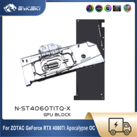 Bykski RTX 4060ti Water Block For ZOTAC GeForce RTX4060Ti Apocalypse OC, Video Card Liquid Cooler with Backplate,N-ST4060TITQ-X