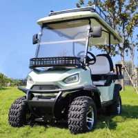 2024 Latest Unique Design CE Approved Mini 4 Seater Golf Club Cart Max 100KM Lithium Speaker Electric Golf Car
