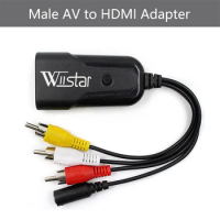 Wiistar New AV to HDMI Video Converter Box AV2HDMI RCA AV HDMI CVBS to HDMI Adapter for HDTV TV PS3 PS4 PC DVD Xbox Projector