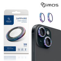 iMos iPhone 15 6.1吋/15 Plus 6.7吋 藍寶石鏡頭保護鏡-兩顆(不鏽鋼 燒鈦色)