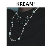 KREAM 原創 14K包金長款天然巴洛克異形珍珠項鏈男嘻哈女同款