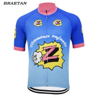 Team Z Retro Cycling Jersey Top Summer Short Sleeve Clothing Full-zipper