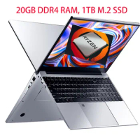 20GB DDR4 RAM 1TB M.2 SSD Gaming Notebook Laptop Ryzen R5 Quad core 15.6 Inch Metal Portable Computer 12GB/8GB RAM 256GB/512GB