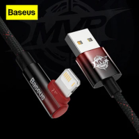Baseus USB Mobile Phone Game 90 ° Elbow Fast Charging Data Cable for Apple Lightning IPhone12 13 Pro Max Flash Charging Cable