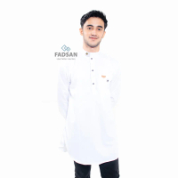 Fadsan Baju Koko Kurta Pakistan Santri Pondok Pria Dewasa Leon Series Lengan Panjang Muslim Katun Pu