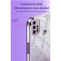 Ốp Điện Thoại hoa long lanh gradient mạ điện cho Motorola Mote G30 G20 G10, ốp điện thoại di động Mo