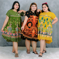[Kencana Ungu] Daster Klok busui Daster Wanita Kencana ungu label hijau Batik Kancing Rayon Pendek