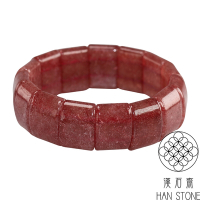 【漢石齋】天然A貨 草莓晶 水晶手排(版寬20mm)