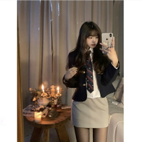 學院風jk制服套裝裙全套2021新款女韓國校服包臀裙西裝三件套秋季
