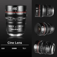 Meike 50mm T2.1 Super 35 Cinema Lens for Canon EOS C70 EOS C200 EOS C100 Mark II EOS C300 II C500 II Z CAM E2-S6 E2-F8 BMPCC 6K