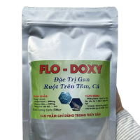 Gói 500g FLO DOXY dùng cho tôm xưng gan, vàng gan, đỏ gan, ruột dứt khúc, tôm chậm lớn , tôm ăn yếu