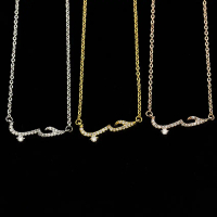 Zircon jewelry rose gold Arabic love statement necklace charming women's zircon jewelry necklace