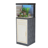 YY Super White Sea Tank Ecological Grass Cylinder Cabinet with Drawer Aquarium Floor Cabinet