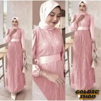 Goldie Shop Gamis Kondangan Inaya BUSUI M - XXL 11WARNA / Pakaian Muslim Kondangan Big Size / Maxi L