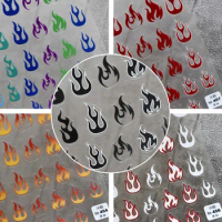 1PC Flame Nail Stickers For Gel Polish 3D Holographic Engraved Nail Art Slider Fire Decorations Nail Decals DIY Design