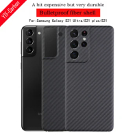 YTF-carbon carbon fiber phone Case For Samsung Galaxy S21 Ultra， Ultra-thin Anti-fall business cover Galaxy S21 puls shell