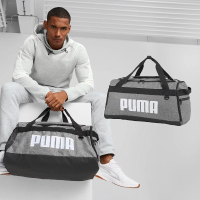 【PUMA】行李袋 Challenger S 灰 白 黑 健身包 運動 大容量 手提 肩背 包(079530-12)