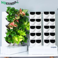 New Indoor Garden Self Watering Pot Autowatering Smart Plant Pot Vertical Flower Pot Wall Plastic Garden Pots Hydroponic Systems