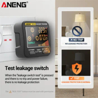2023 New ANENG AC11 Multifunction Socket Tester Outlet Voltage Test Socket Detector Ground Zero Line Phase Check Rcd NCV Test