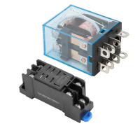 รีเลย์และฐานสกรู 8 พิน, 12V DC, 10A DPDT LY2NJ HH62P-L, JQX-13F, รวม